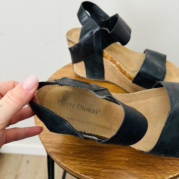 Pierre Dumas Hester Black Leather Strappy Sandals Women’s Size 6.5 - Picture 8 of 10